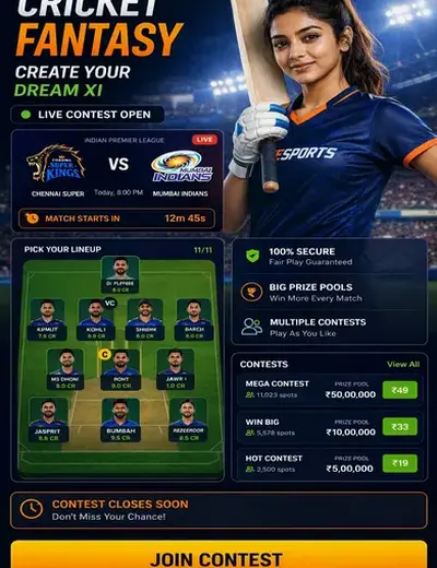 56bet (56 bet) fantasy cricket & matchday visual 3